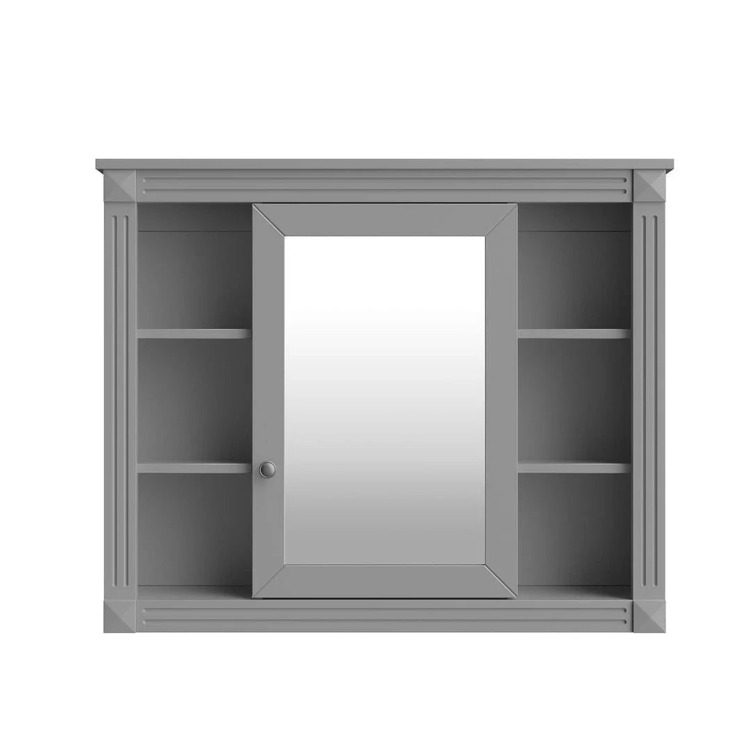 36 Modern Bathroom Vanity with Top Sink and Mirror Cabinet,2 Doors and 2 Drawers