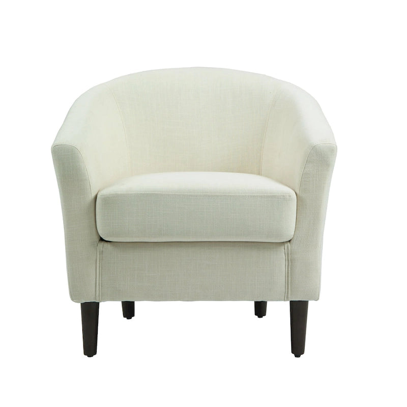 2 Set Modern Linen Barrel Accent Chairs Club Armchair