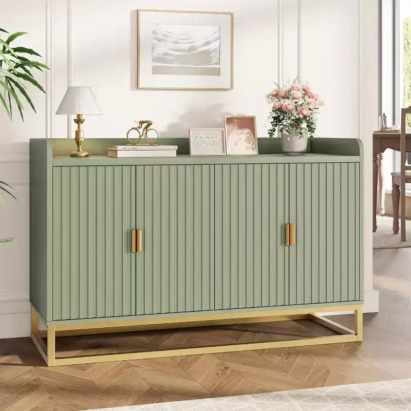 Buffet Cabinet with Storage Sideboard 4 Doors 47.2 Wide Modern Media Console Cabinet