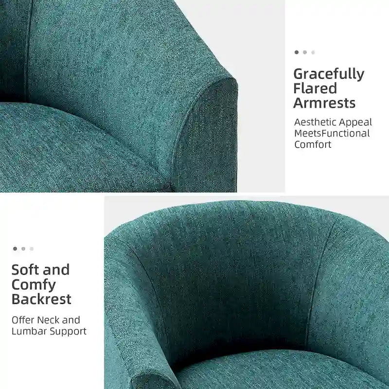 Cuenca Modern Upholstered Barrel Chair with Swivel Base Set of 2