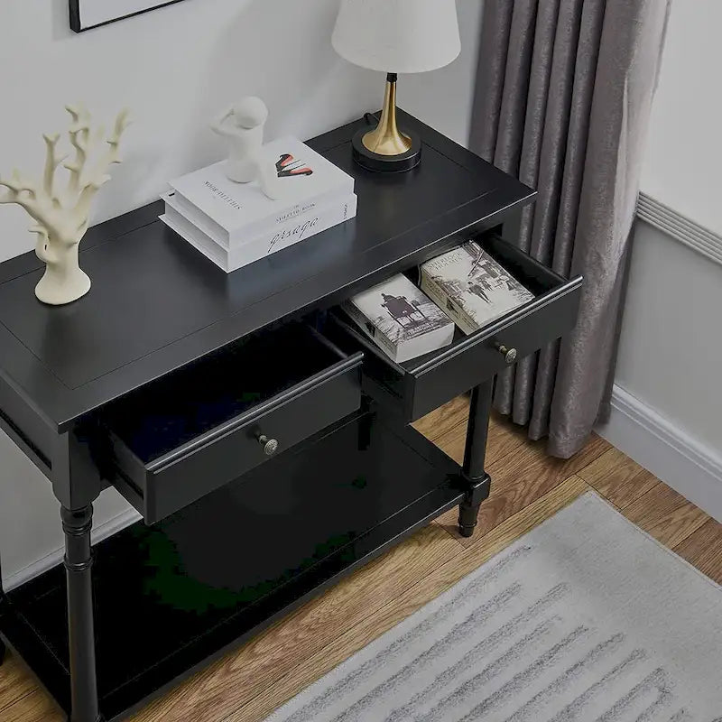 Entryway Table with Storage Drawers Console Table with Shelf