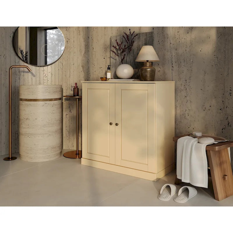 Palace Imports 100% Solid Wood 32 Bathroom Cabinet with Solid Doors and Adjustable Shelves