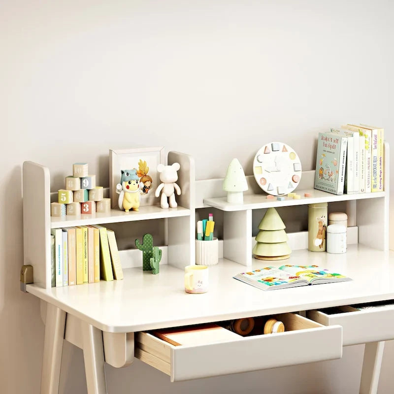 Kids Desk Kids Table Wood Computer Desk with Bookshelf - N/A