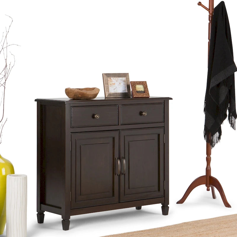 WYNDENHALL Hampshire 40 Wide Solid Wood Traditional Entryway Storage Cabinet - 40w x 15d x 36 h