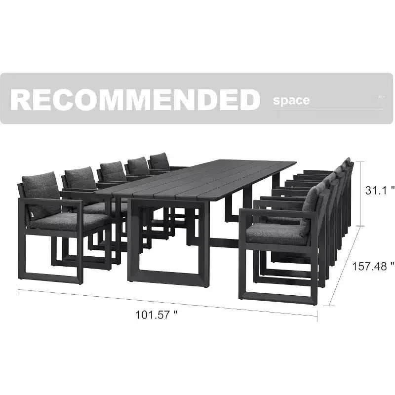 PURPLE LEAF Outdoor Dining Set Aluminum Luxury Patio Furniture Table and Chairs Set with Removable Thick Cushion