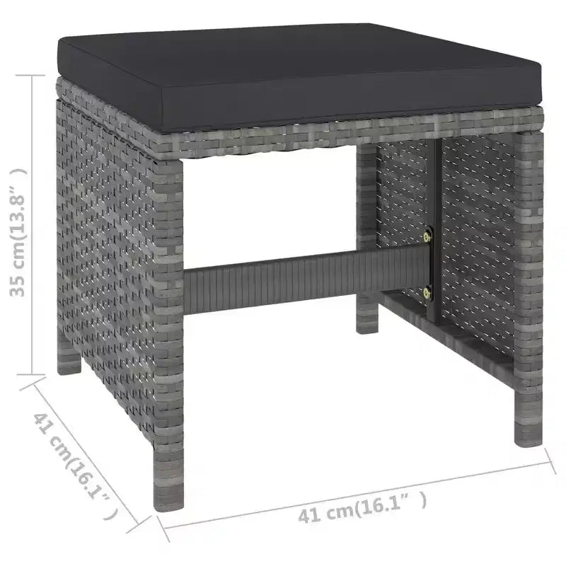 vidaXL Patio Dining Set Dining Table and Chairs Poly Rattan and Wood
