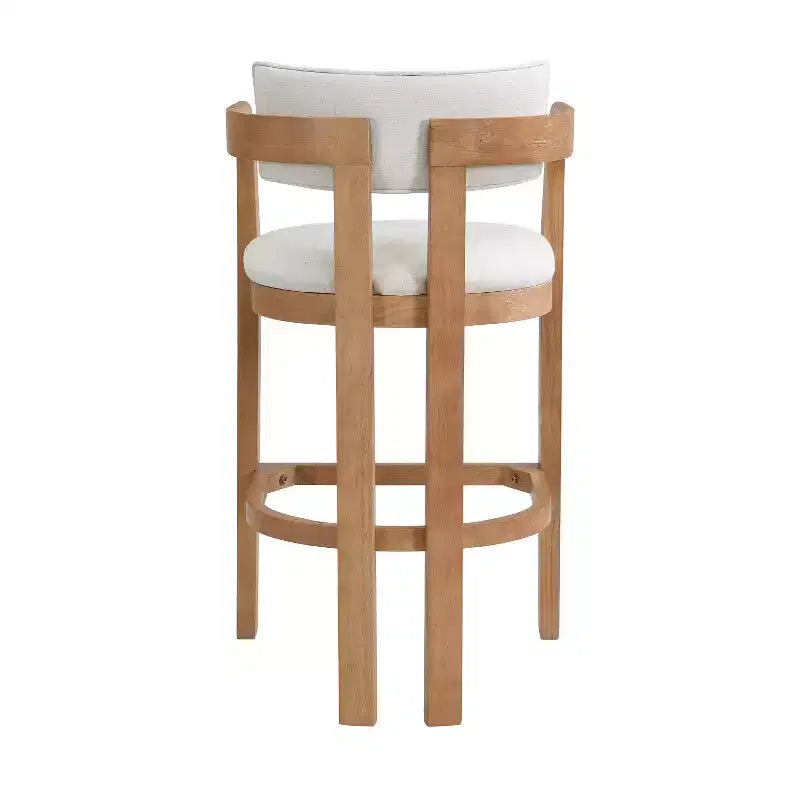 Christopher Knight Home Peyton Rubberwood Upholstered Bar Stool with Curved Open Back (Set of 2)