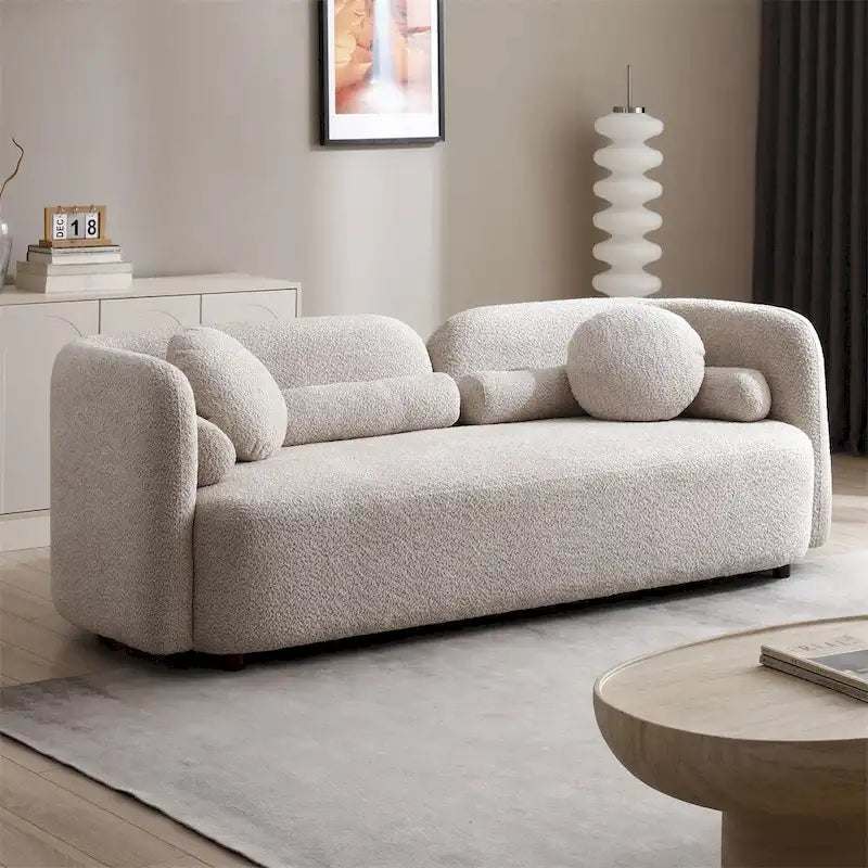 Modern 3 Seater Velvet Upholstered Comfy Couch with Legs