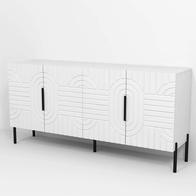 Chic Elegance 63-Inch White TV Stand - Fits Up to 65 TV - 63 in Width