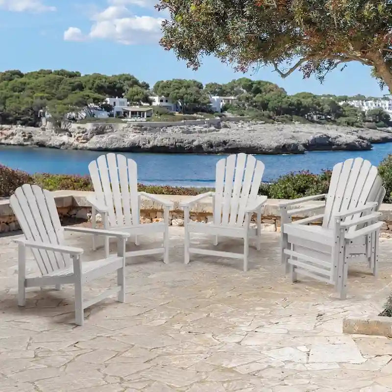 Vrakae 6 Pcs Patio HDPE All-Weather Stacking Adirondack Chair