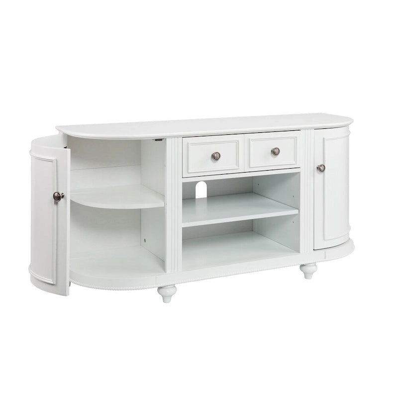 SEI Furniture Wells Modern Farmhouse White Media TV Stand for TVs up to 46