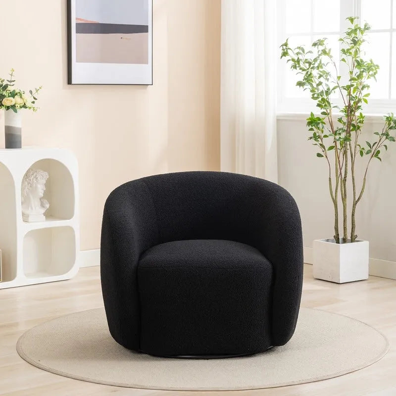 SEYNAR Modern Glam Upholstered 360 Degree Swivel Accent Armchair Set of 2