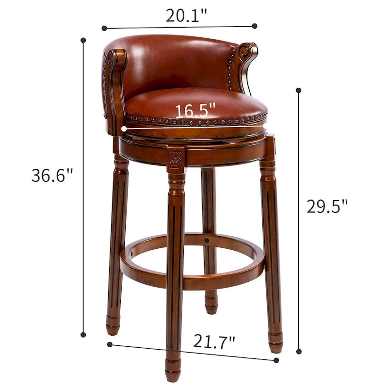 Cow top Leather Wooden Bar Stools