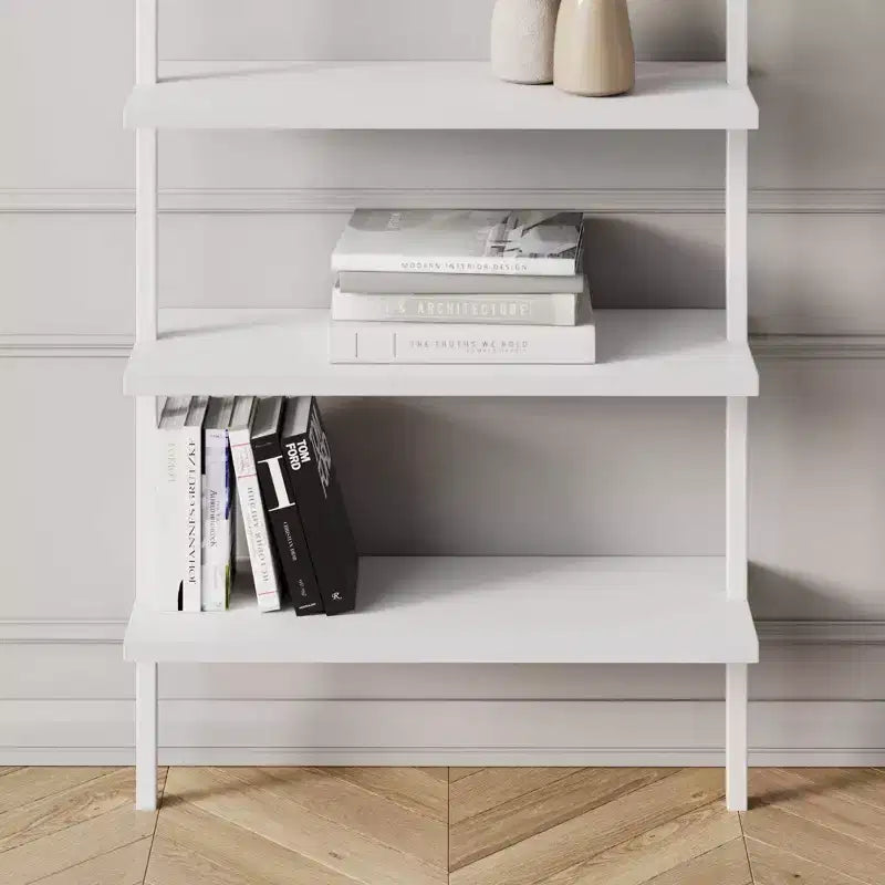 85 Theo 6 Tier Wood Wall Mount Ladder Bookshelf - Nathan James