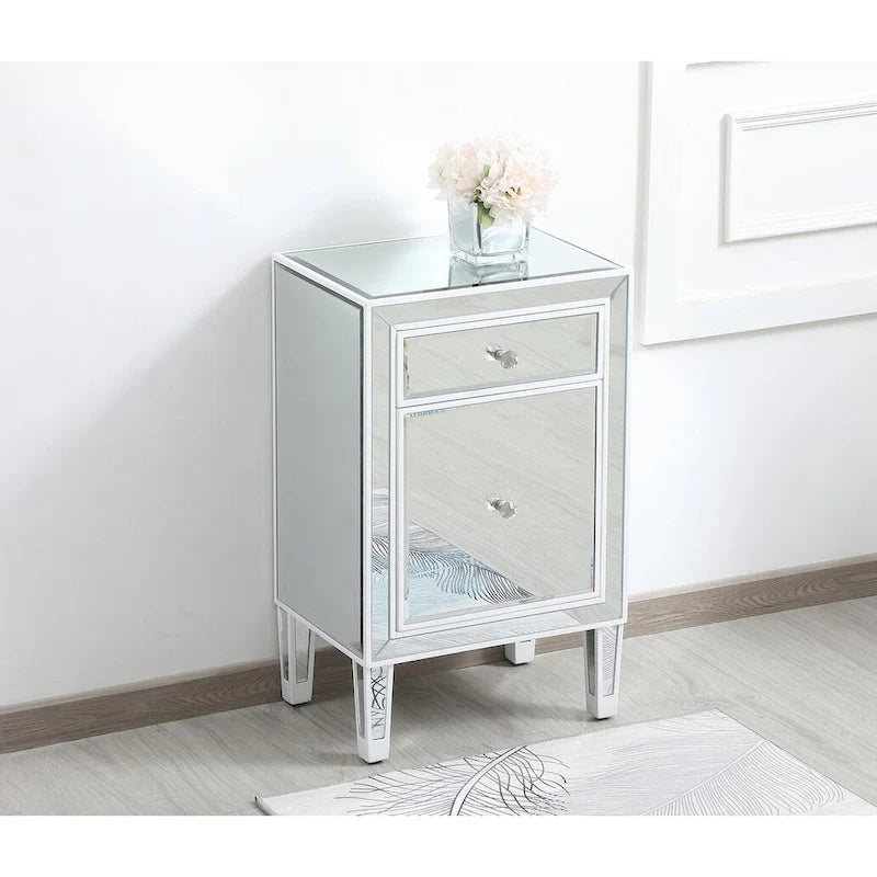 Reflexion Collection Rosa 18-inch Wide Mirrored 1-drawer Nightstand