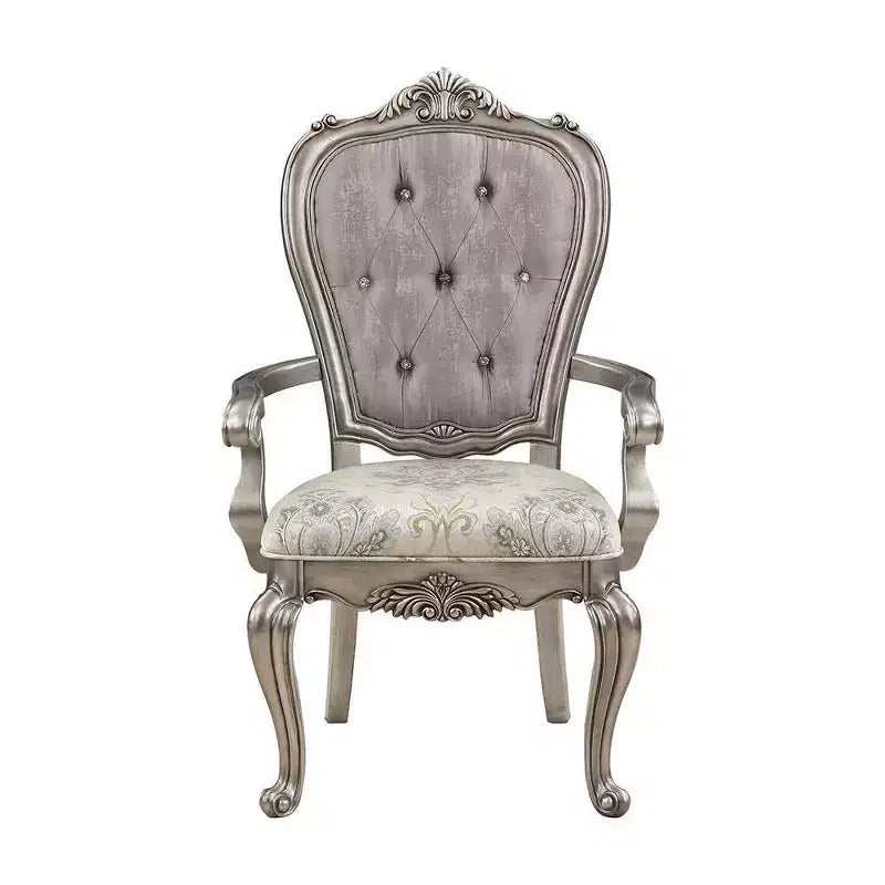 23.25 Ariadne Dining Chair Velvet & Antique Platinum Finish - Acme Furniture
