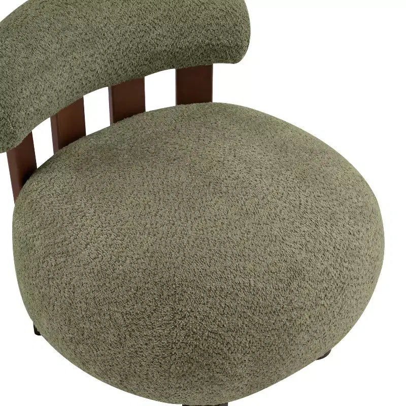 Christopher Knight Home Gareth Modern Wood Boucl Upholstered Accent Slipper Chair