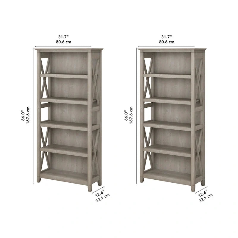 Key West 5 Shelf Bookcase Set by Bush Furniture