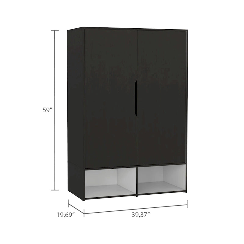 FM Furniture Rose Double Armoire with Hanging Rod