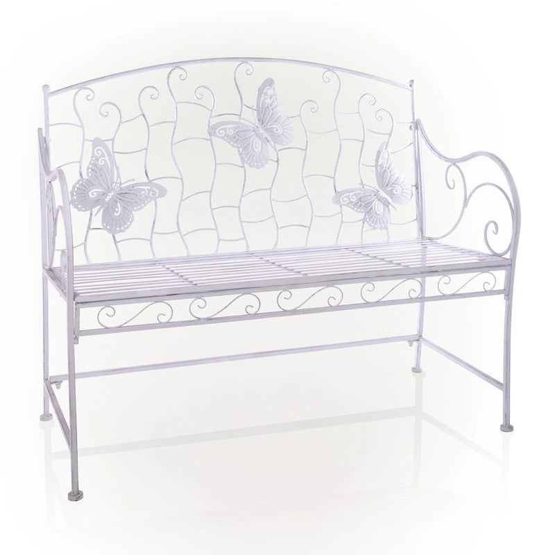 Alpine Corporation 44L Indoor/Outdoor 2-Person Classic Metal Garden Bench