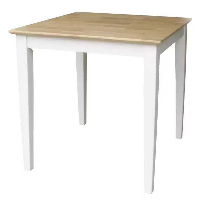 3pc Dining Table with 2 Ladderback Chairs White/Natural ¨C International Concepts: Solid Wood, Square, Non-Extension