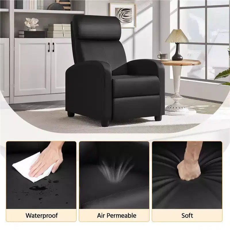 Yaheetech Set of 2 Modern PU Leather Recliner Sofas for Living Room, Bedroom