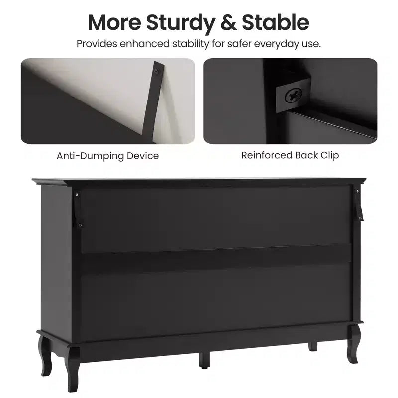 7 Drawer Dresser with Solid Wood Legs