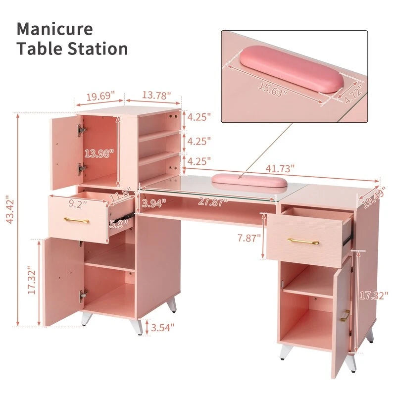 55-Inch Computer Desk with Shelves, Drawers and Cabinet