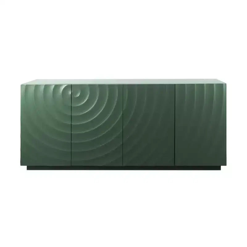 Clihome Sideboard Buffet Cabinet, 59Green Accent Cabinet with 4 Doors,Mid Century Modern Pantry Cabinet,Console Cabinet,Cabinet for Entryway
