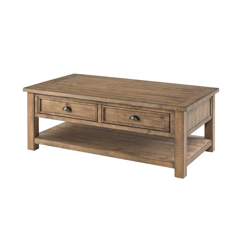 The Gray Barn Downington Solid Wood 2-Drawer Coffee Table
