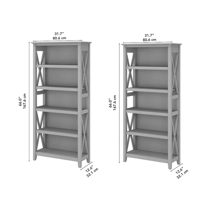 Key West 5 Shelf Bookcase Set by Bush Furniture