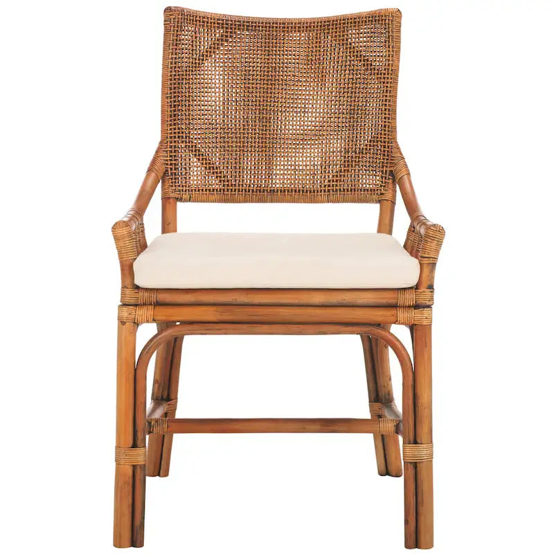 Coastal Rattan Cushion Chair 22 W x 24 L x 37 H 22W x 24D x 37H