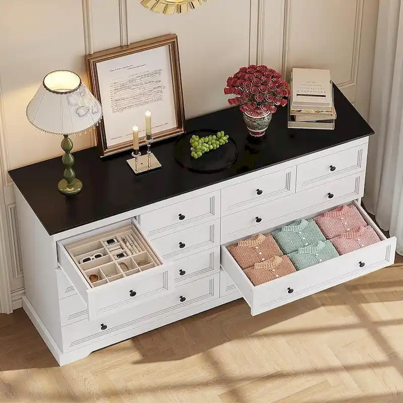 10 Drawers Dresser 55 Large Drawers Wood Dressers & Chest of Drawers
