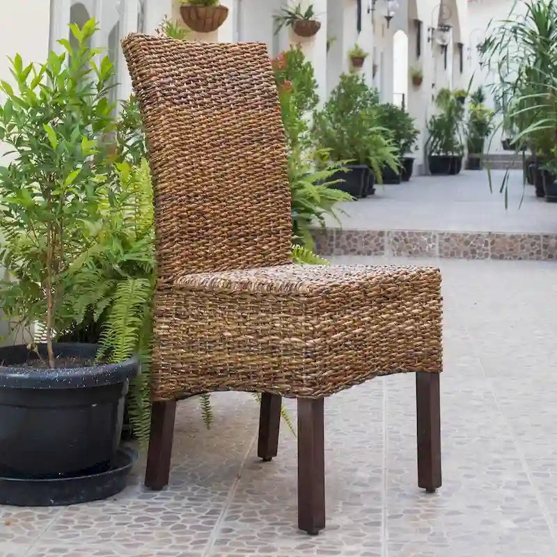 Arizona Woven Abaca/Mahogany Dining Chair (Set of 2)