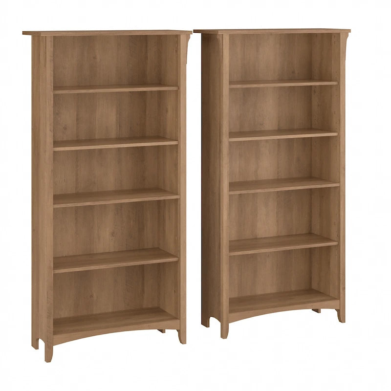 Salinas Tall 5-shelf Bookcase (Set of 2) by Bush Furniture