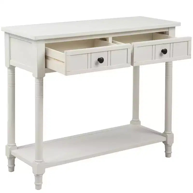 The Misty Moon Daisy Series Console Table Traditional Design with Two Drawers and Bottom Shelf (Espresso)