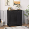 Small Storage Cabinet, Compact Wood Sideboard Buffet Cabinet with 2 Drawers & 2 Doors, Modern Minimalist Accent Furniture for Home