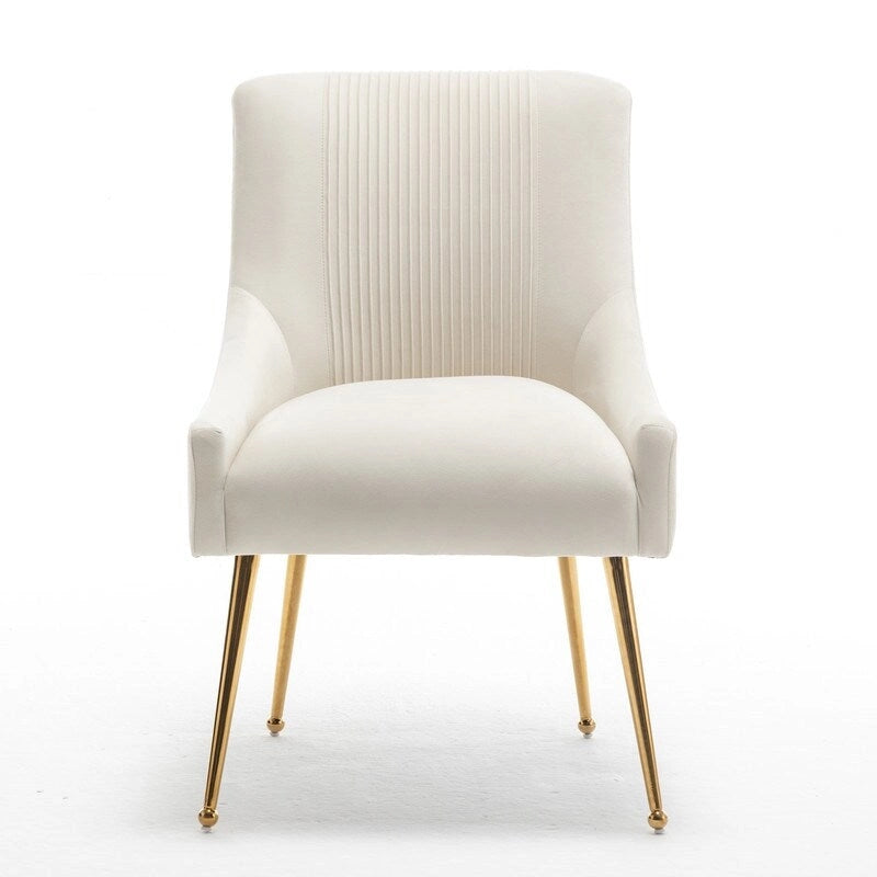 SEYNAR Modern Glam Velvet Dining Chair Set of 8 for Dining Room, Tufted Vanity Chair for Living Room (no table)