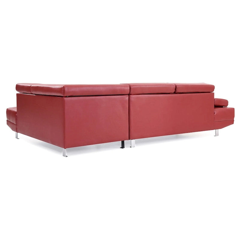 Riveredge 109 in. W 2-piece Faux Leather L Shape Sectional Sofa - 76L x 109W x 28H