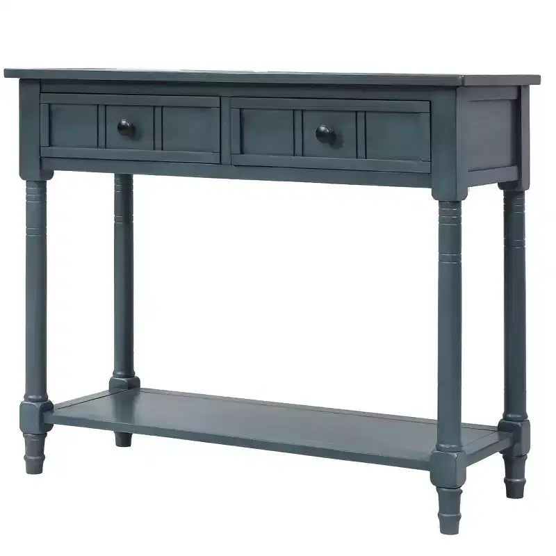 The Misty Moon Daisy Series Console Table Traditional Design with Two Drawers and Bottom Shelf (Espresso)