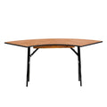 4-foot Serpentine Wood Folding Banquet Table - 24W x 48D x 30.25H - 24W x 48D x 30.25H