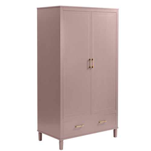 2 Door Wardrobe with Drawer - Dusty Mauve