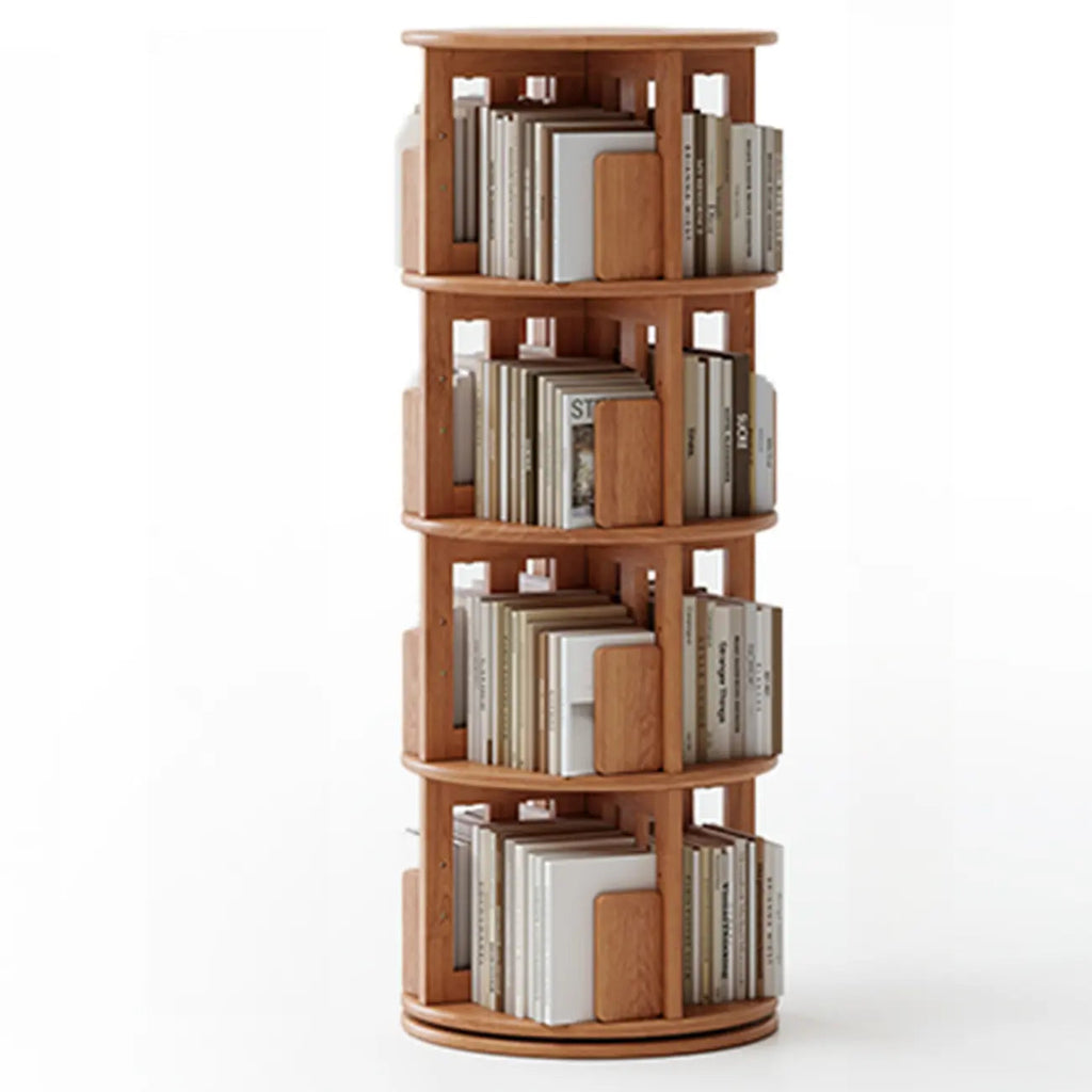 Wooden Vertical Narrow Rotating Bookcase