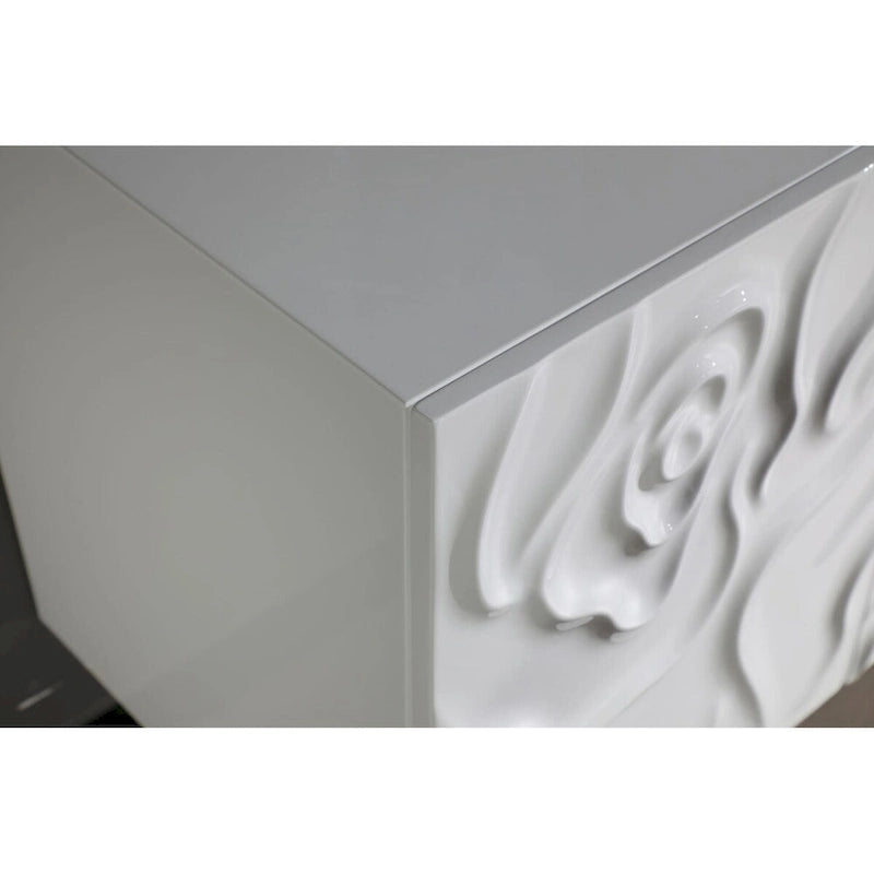 Modern White High Gloss Buffet with Soft-Close Doors