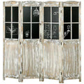 HOMCOM 5.6 Tall Wood 4 Panel Farmhouse Style Folding Room Divider Privacy Screens, Natural