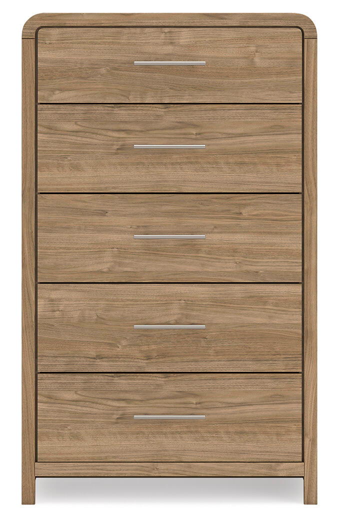 Brown Five Drawer Chest