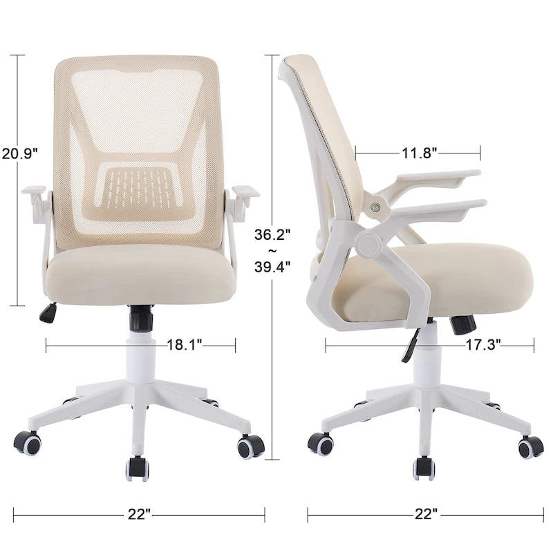 Javlergo Office Chair Mid Back Swivel Lumbar Support Desk Chair, Computer Ergonomic Mesh Chair with Armrest