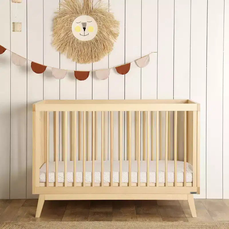 3-in-1 Convertible Crib, Solid European Beechwood, GREENGUARD Gold Certified, Made in Italy