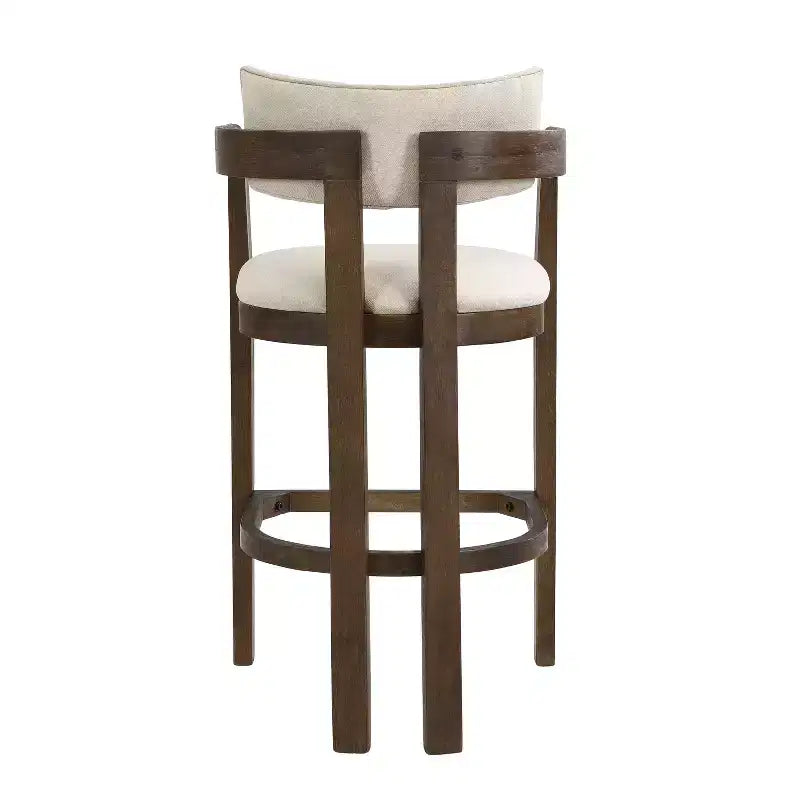 Christopher Knight Home Peyton Rubberwood Upholstered Bar Stool with Curved Open Back (Set of 2)