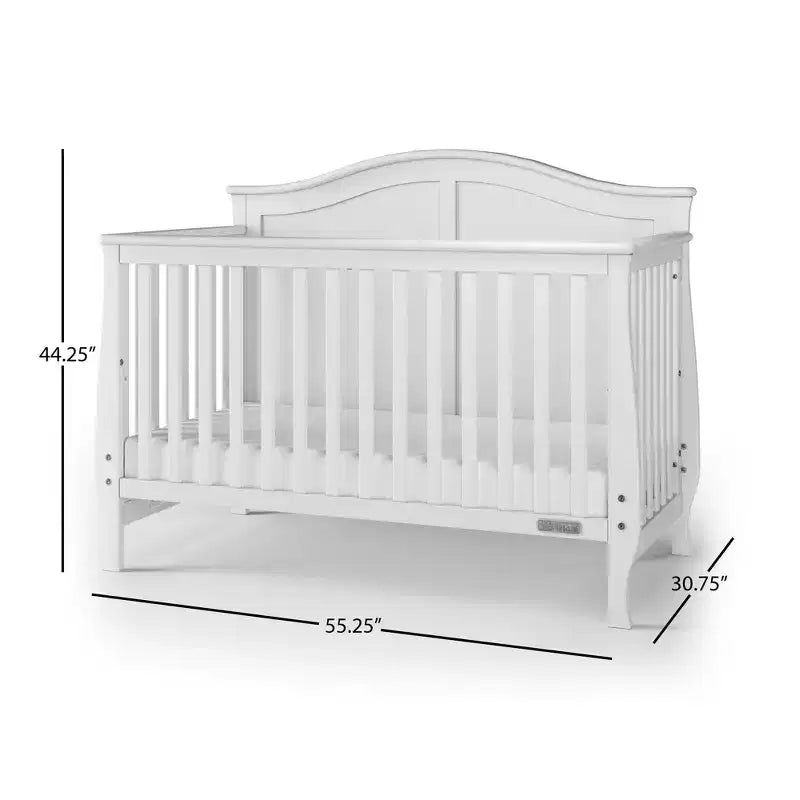 4-in-1 Convertible Crib, Converts to Day Bed, Toddler Bed and Full Size Bed, 3 Mattress Positions, Baby Safe Finish